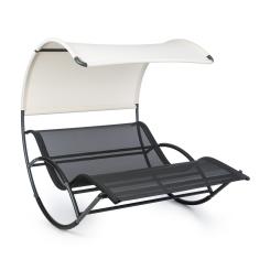 Blumfeldt The Big Easy chaise longue à bascule noir, imperméable 350kg max. anti UV