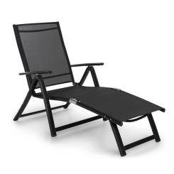 Blumfeldt Pomporto Lounge Deck Chair PVC PE Aluminium 7-Step Anthracite