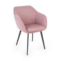 Besoa James Upholstered Chair Foam Upholstery Polyester Steel Legs Pink