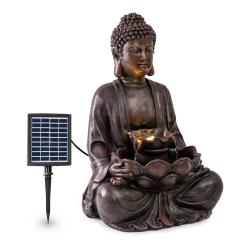 Dharma Solarbrunnen | Gartenbrunnen | Zierbrunnen | Dekobrunnen |  Solarbetrieb | LED-Beleuchtung |  48 x 72 x 41 cm (BxHxT) | Material:  Polyresin | für drinnen und draußen | witterungsbeständig