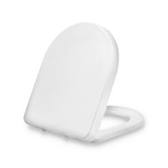 Senzano Toilet Lid Toilet Seat WC Seat | D Shape | Soft Close | Removable | Antibacterial | Made of Duroplastic and Stainless Steel | Easy Installation