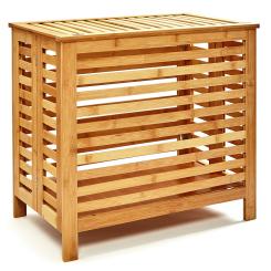 Linen chest lid ventilation slots bamboo stainless steel