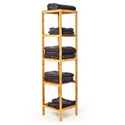 Shelf multi-purpose shelf 5 tiers 34x140x33cm (WxHxD) combinable bamboo