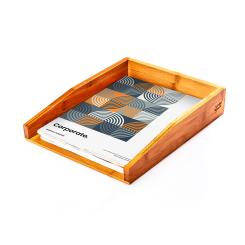 Compartiment de rangement pour documents Design élégant Dimensions : 25,3 x 5,8 x 33 cm Bambou