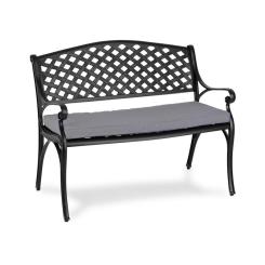 Blumfeldt Pozzilli BL Garden Bench & Seat Cushion Set Black / Grey
