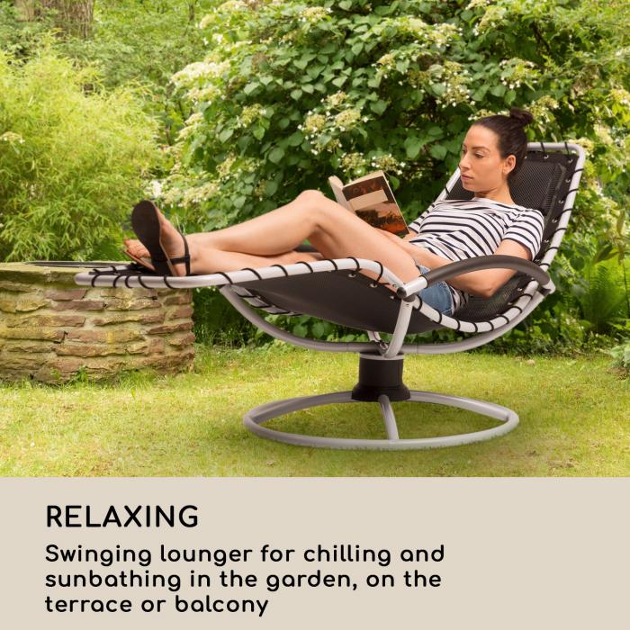 The Chiller Swing Lounger 77x85x173cm 360 Comfort ComfortMesh Black