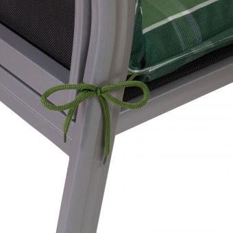 Prato Polsterauflage 4 & UV-beständig x cm Sitzauflage 100 8 50 | | Sesselauflage Polyester Halteband Standard OEKO-TEX® 100 Niedriglehner | Gartenstuhl-Auflage | Grün | x | x Kordeln