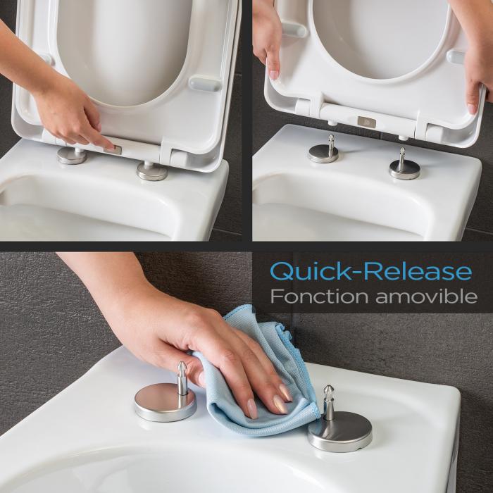 Abattant WC Surface Anti-Bactérien Résistante À La Décoloration